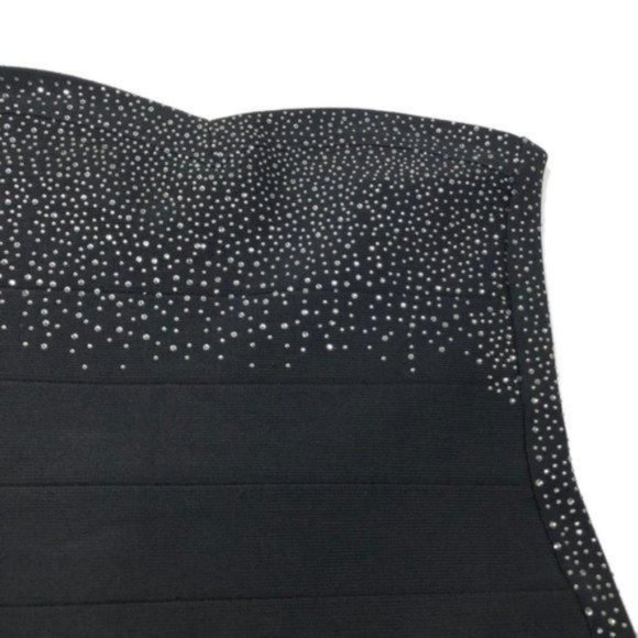 BEBE Black Rhinestones Bandage Sleeveless Dress  M - Picture 5 of 5